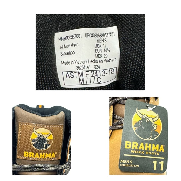 COPY - NEW / BRAHMA Men's Combustion Steel Toe Work Boots Sz 11 - Picture 2 of 9